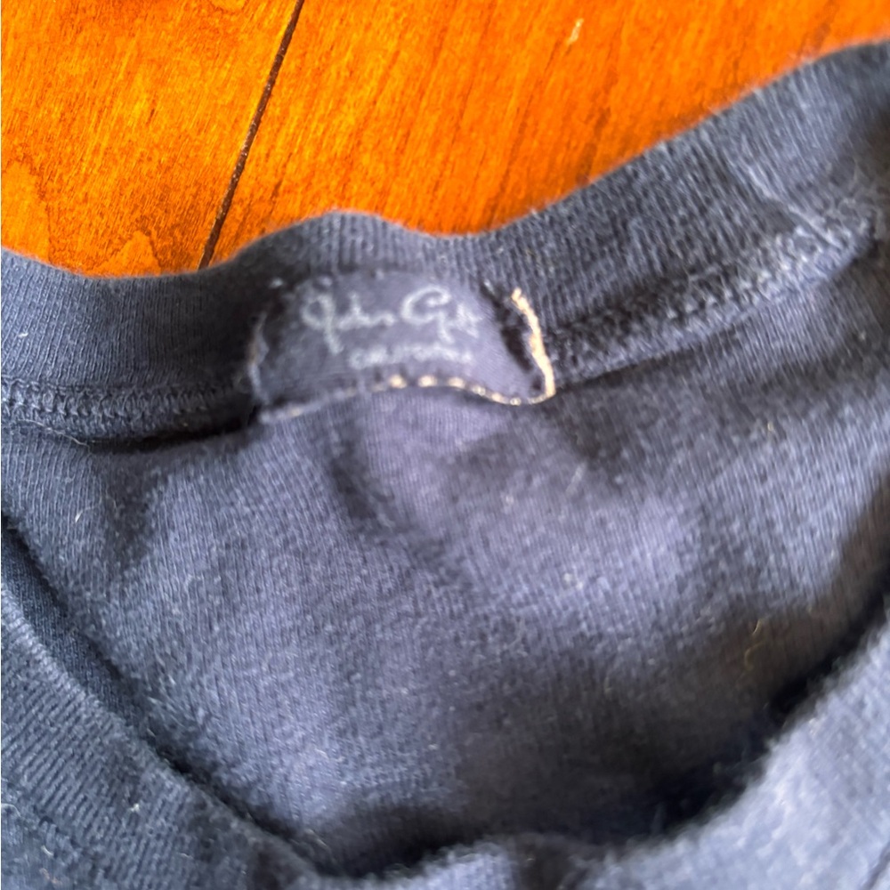 Brandy Melville USA Graphic Baby T-shirt AmericanVintage John Galt Navy Blue - Picture 4 of 5